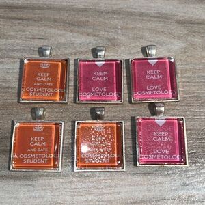 Cosmetology pendants lot 6 keep calm glass m love cosmetology date student
